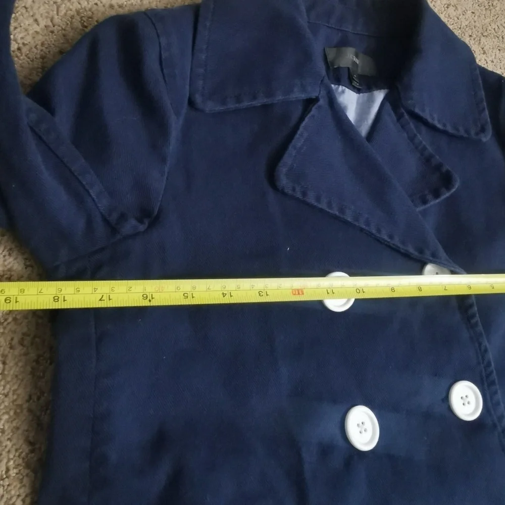Women's‎ J.Crew Peacoat in Heavyweight Cotton | Color: Blue | Size: 4 - Picture 13 of 14